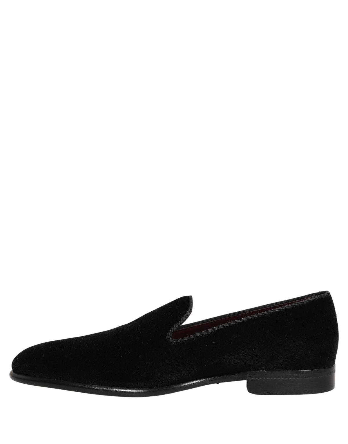 Dolce & Gabbana Men's Leather & Velvet Loafer Slip-On Shoes - Black Signature