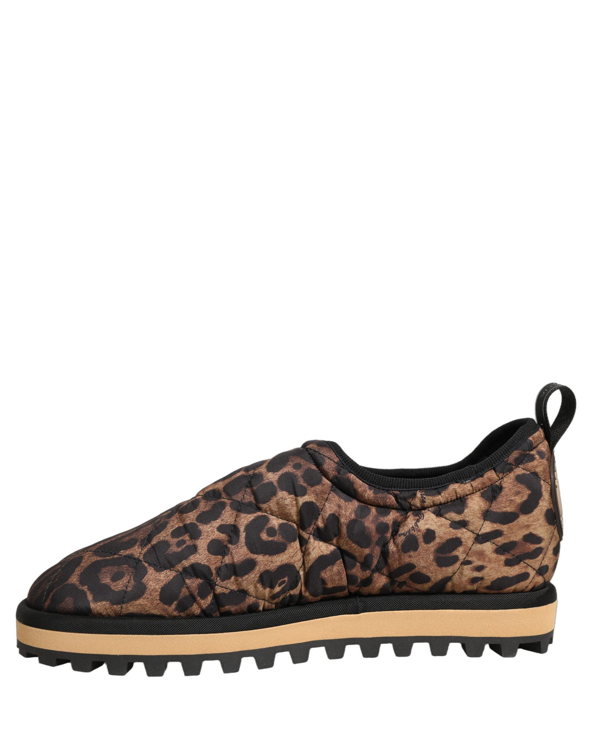 Dolce & Gabbana Men's Low Top Slip On Polyester Viscose Sneakers - Brown Leopard Print Print