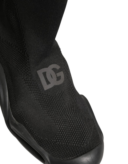Dolce & Gabbana Black Slip On Wave Socks Men Sneakers Shoes