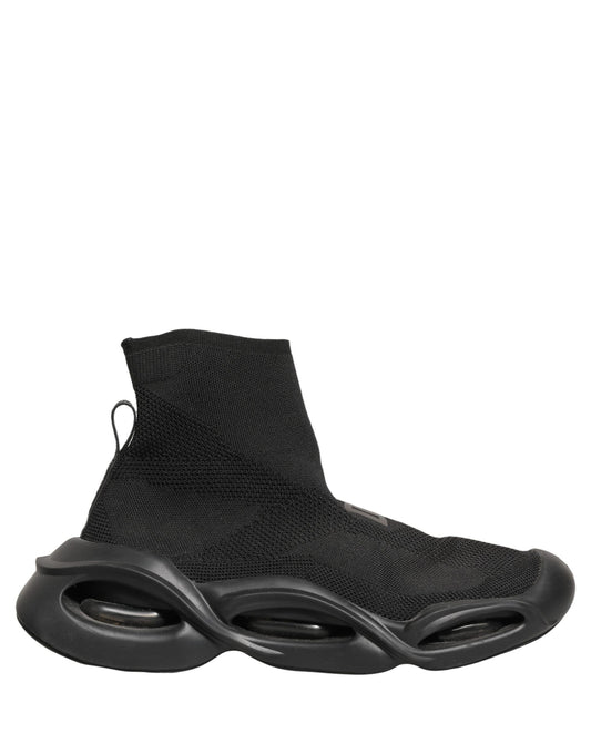 Dolce & Gabbana Black Slip On Wave Socks Men Sneakers Shoes