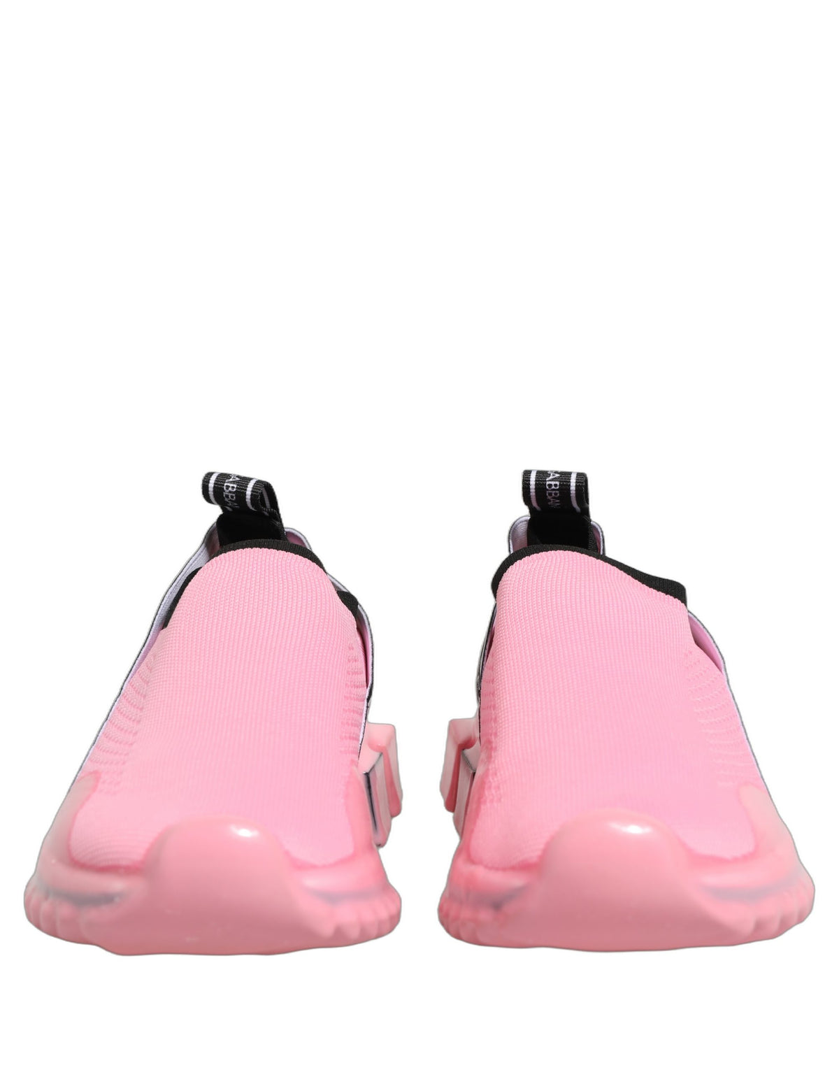 Dolce & Gabbana Women's Low Top Slip On Nylon Polyester Calf Leather & Cotton Sneakers - Black Pink White