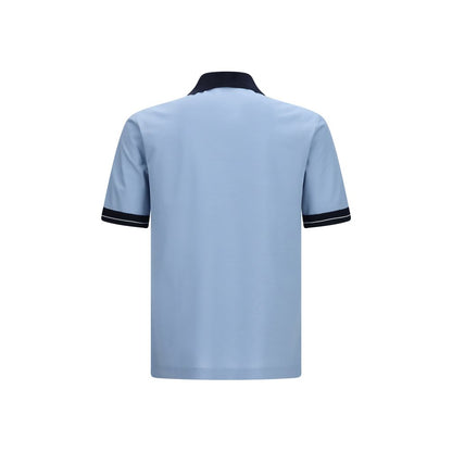 Ferragamo Blue Cotton Polo Shirt