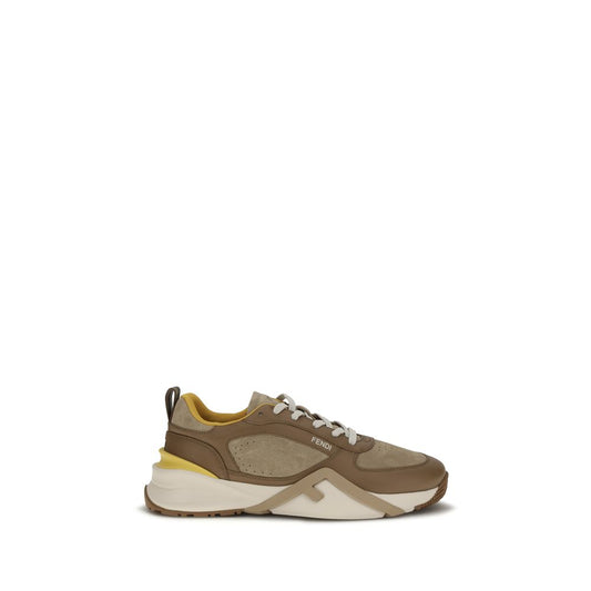 Athletic Sneakers by Fendi for men in bos taurus suede calfskin leather multicolor, white & signature showcases a architectural silhouette, artfully capturing the essence of the Flow Men's Athletic Bos Taurus Suede Calfskin Leather Sneakers with its signature architectural athletic style construction.