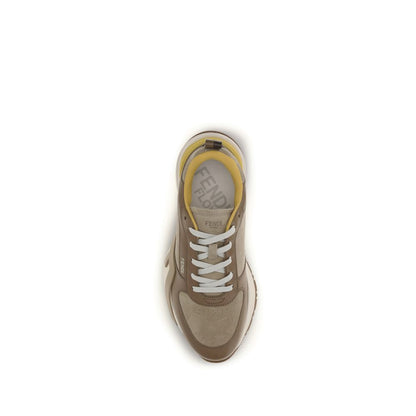 Athletic Sneakers by Fendi for men in bos taurus suede calfskin leather multicolor, white & signature features an exquisite silhouette, showcasing the premium athletic style of the Flow Men's Athletic Bos Taurus Suede Calfskin Leather Sneakers with an exquisite finish.