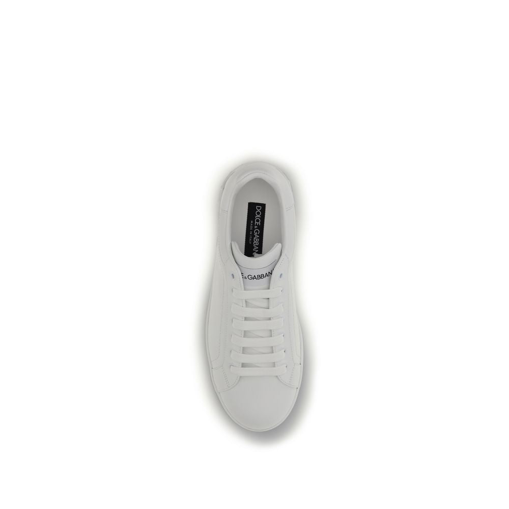 Sneakers by Dolce & Gabbana for men in bos taurus calfskin leather white presents a on trend silhouette from the Men's Low Top Bos Taurus Calfskin Leather Sneakers collection, showcasing a on trend low-top style for an elevated aesthetic.