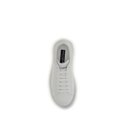 Sneakers by Dolce & Gabbana for men in bos taurus calfskin leather white presents a on trend silhouette from the Men's Low Top Bos Taurus Calfskin Leather Sneakers collection, showcasing a on trend low-top style for an elevated aesthetic.