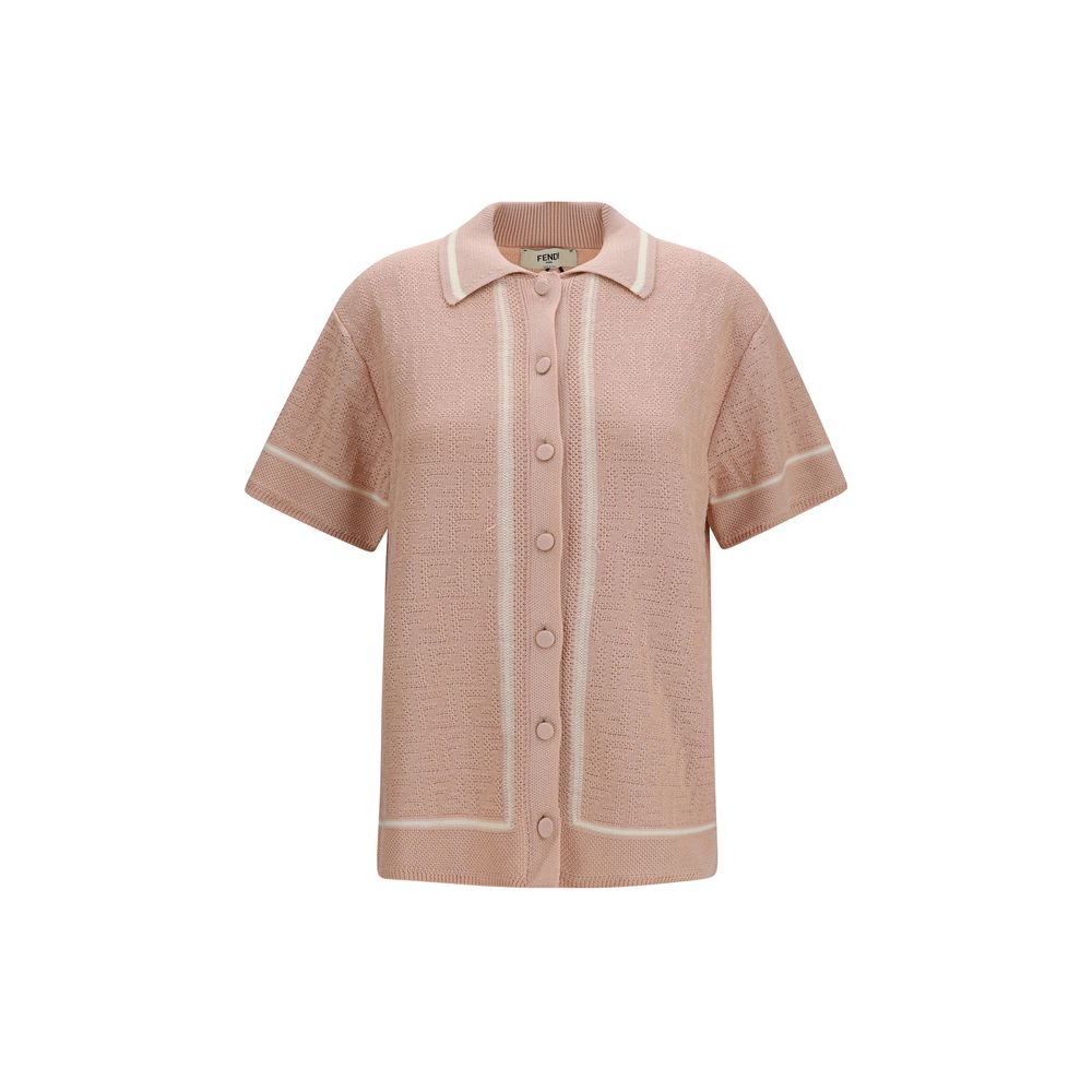 Blouse by Fendi for women in cotton multicolor & striped features an architectural silhouette with a refined and elegant for a architectural look.