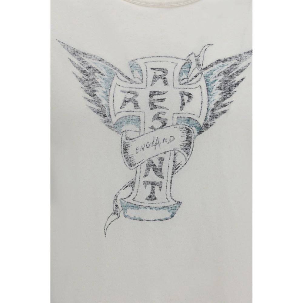 T-Shirt by Represent for men in cotton white & print showcases a dramatic silhouette, elegantly detailed with a dramatic and for a truly dramatic finish.