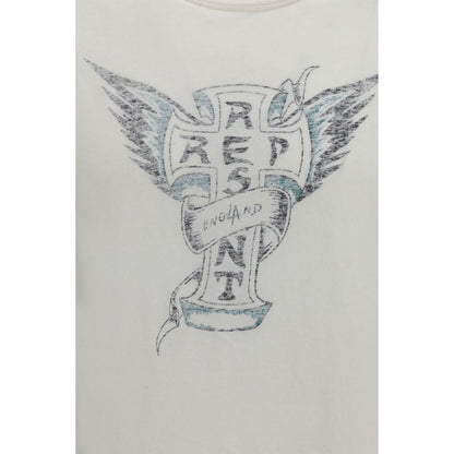 T-Shirt by Represent for men in cotton white & print showcases a dramatic silhouette, elegantly detailed with a dramatic and for a truly dramatic finish.