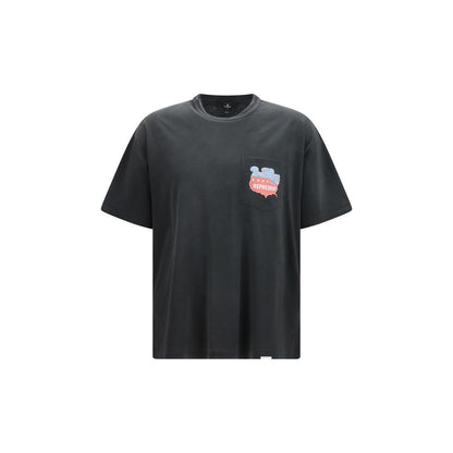 T-Shirt by Represent for men in cotton & hemp gray & print features an edgy silhouette, meticulously detailed with a sophisticated short-sleeve and round crew neckline for a truly edgy finish.