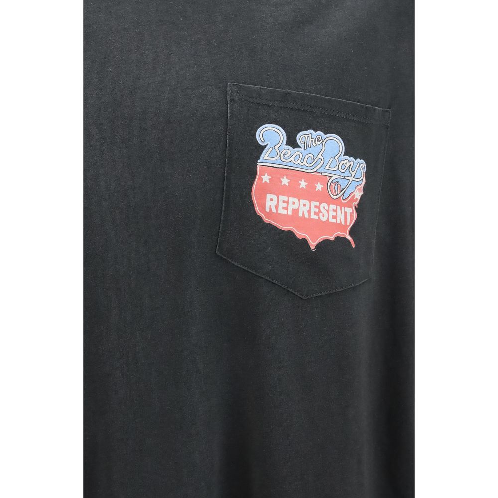 T-Shirt by Represent for men in cotton & hemp gray & print features a plush silhouette, showcasing a sophisticated round crew neckline and for a truly plush finish.