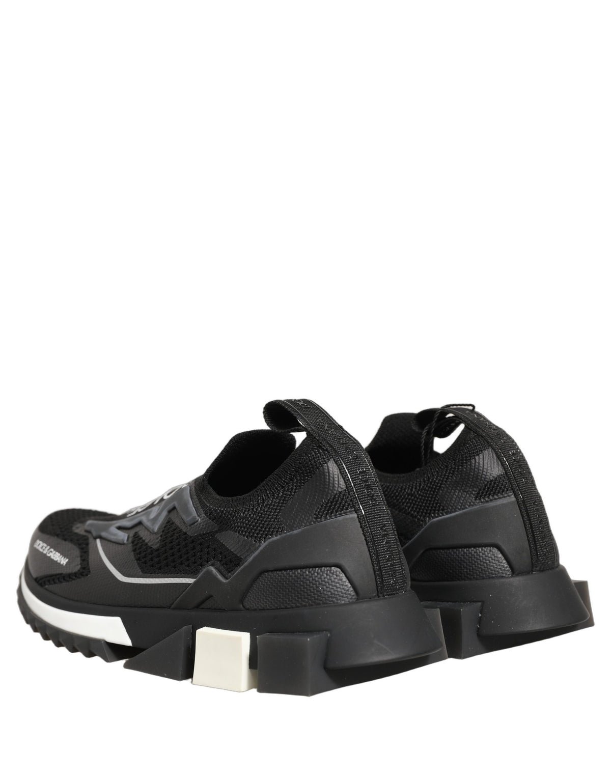 Dolce & Gabbana Women's Low Top Slip On Nylon Polyester Polyurethane Rubber & Viscose Sneakers - Black White