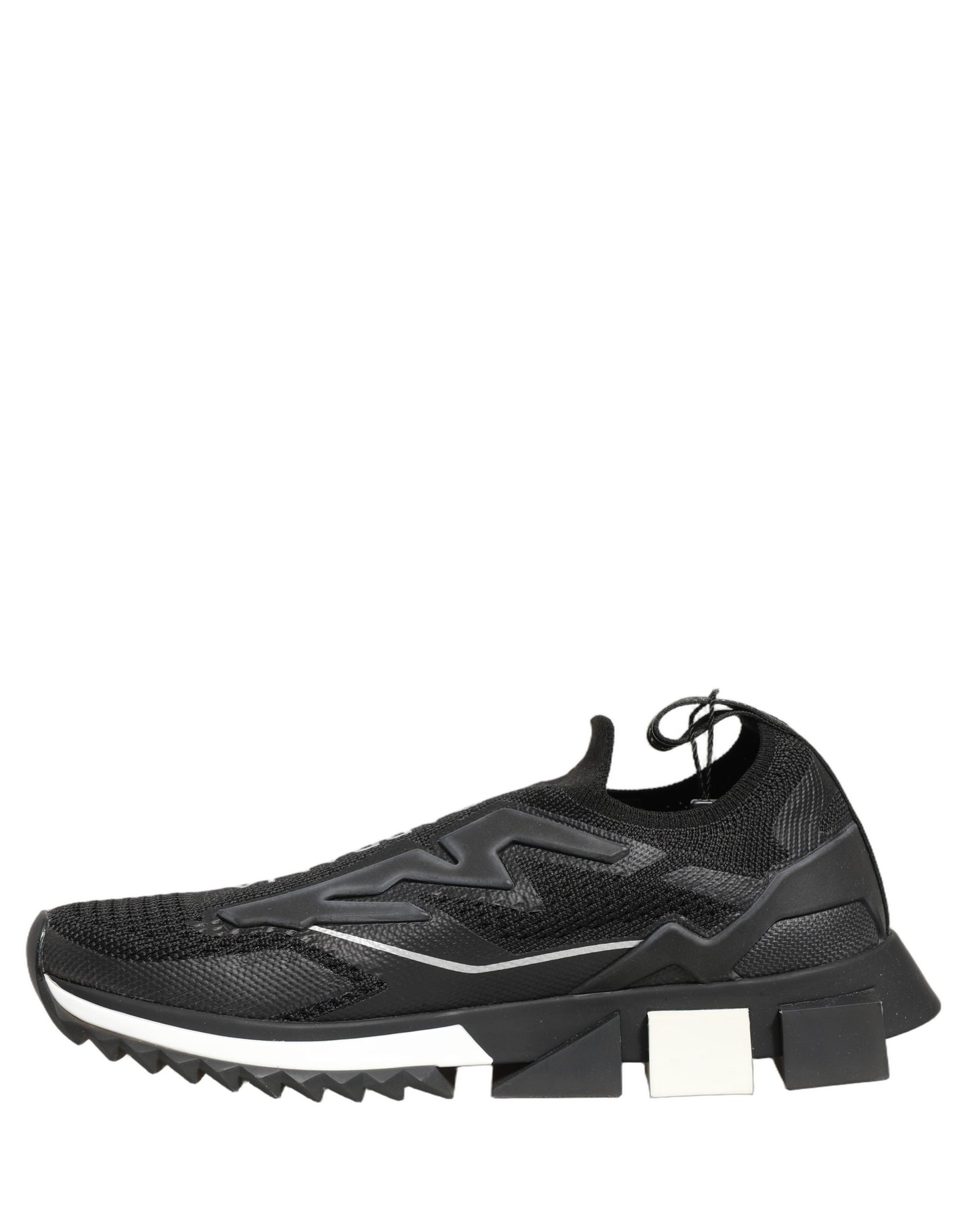 Dolce & Gabbana Black White Sorrento Slip-On Logo Sneakers Shoes