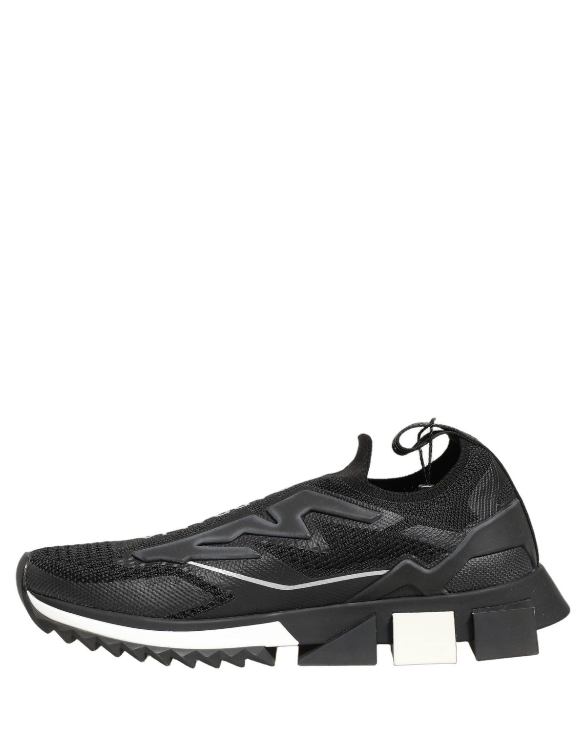 Dolce & Gabbana Women's Low Top Slip On Nylon Polyester Polyurethane Rubber & Viscose Sneakers - Black White