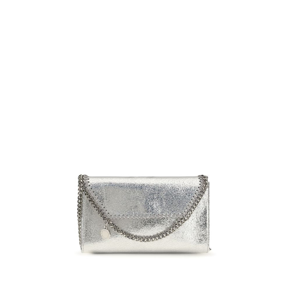 Compact Shoulder Flap Bag by Stella McCartney for women in viscose & polyester silver & signature features a enviable silhouette, showcasing a secure flap, magnetic & button, ample , and enviable shoulder-strap for a enviable finish.
