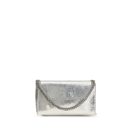 Compact Shoulder Flap Bag by Stella McCartney for women in viscose & polyester silver & signature features a enviable silhouette, showcasing a secure flap, magnetic & button, ample , and enviable shoulder-strap for a enviable finish.