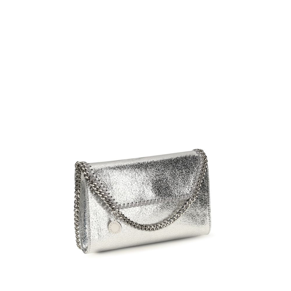 Compact Shoulder Flap Bag by Stella McCartney for women in viscose & polyester silver & signature showcases a enviable silhouette, artfully detailed with a secure flap, magnetic & button, organized , and versatile shoulder-strap for a enviable look.