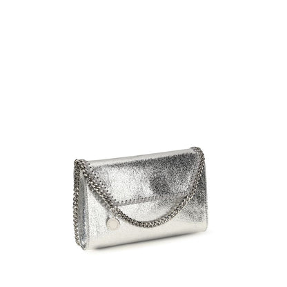 Compact Shoulder Flap Bag by Stella McCartney for women in viscose & polyester silver & signature showcases a enviable silhouette, artfully detailed with a secure flap, magnetic & button, organized , and versatile shoulder-strap for a enviable look.