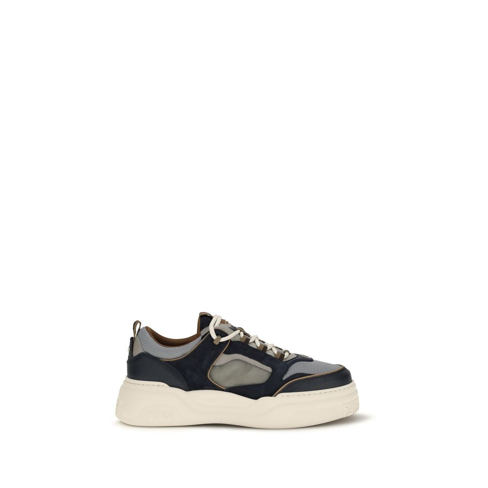 Athletic Sneakers by Fendi for men in nylon & bos taurus suede calf leather multicolor & signature features an timeless silhouette from the Men's Low Top Nylon & Bos Taurus Suede Calf Leather Athletic Sneakers collection, showcasing a timeless low-top style for a timeless look.