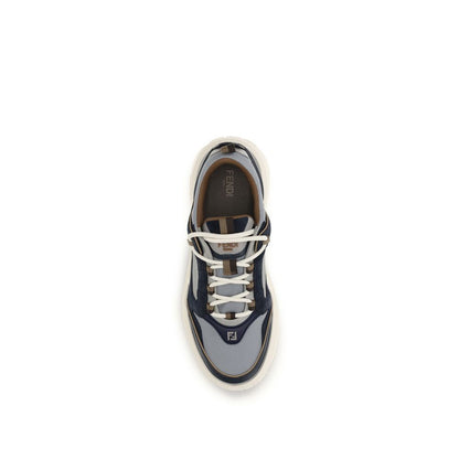 Athletic Sneakers by Fendi for men in nylon & bos taurus suede calf leather multicolor & signature showcases an impeccable silhouette, defined by an impeccable low-top style design that perfectly captures the essence of the Men's Low Top Nylon & Bos Taurus Suede Calf Leather Athletic Sneakers.