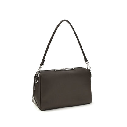 Shoulder Bag by Fendi for men in bos taurus calf leather black, brown, palladium & signature features an effortlessly chic silhouette with a secure zipper, ample , and versatile shoulder-strap, handle, adjustable-strap & detachable-strap for effortlessly chic everyday luxury.