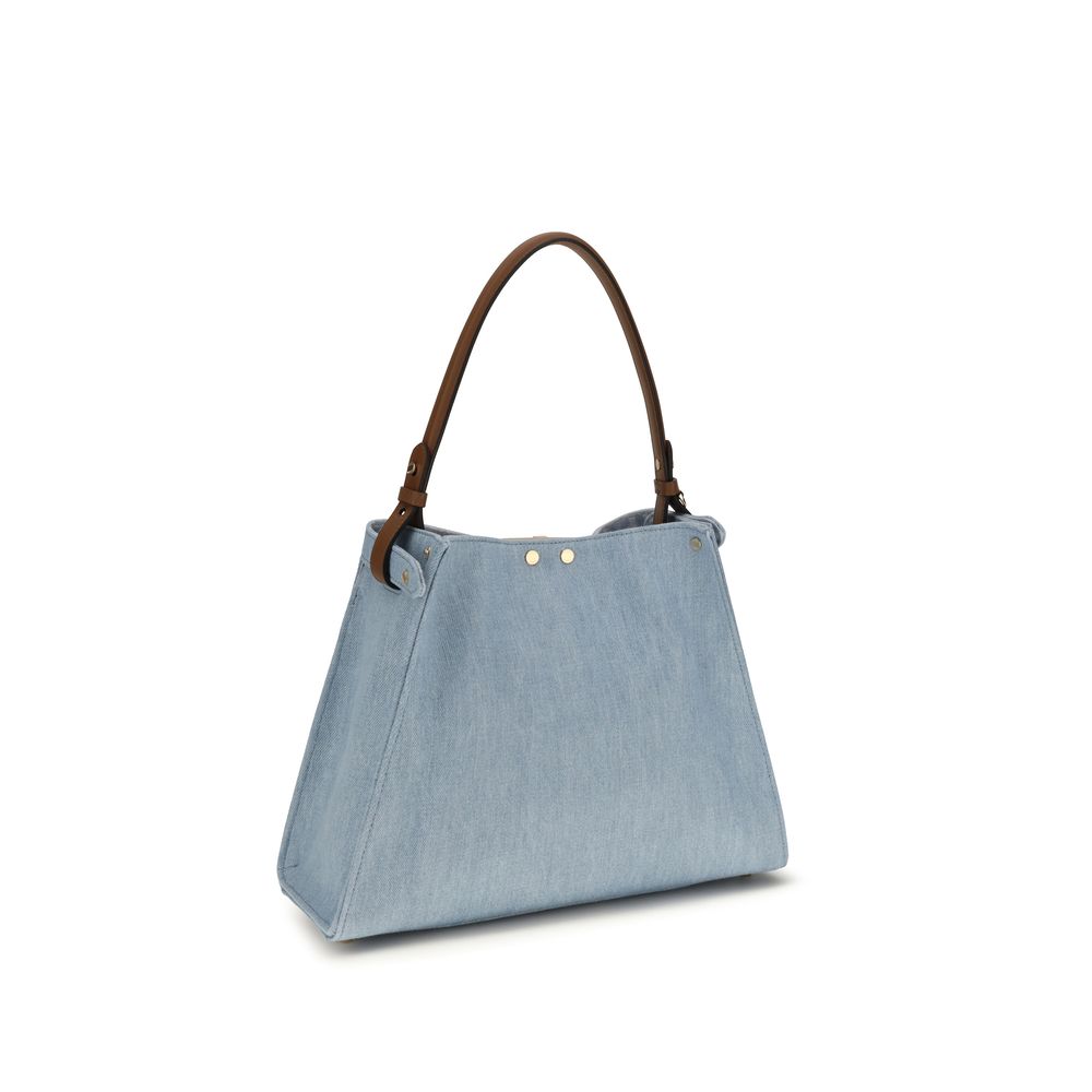 Shoulder Bag by Fendi for women in denim & bos taurus suede calfskin leather blue & gold features a effortless sophistication silhouette, secured by a with ample and versatile shoulder-strap, adjustable-strap & handle for a effortless sophistication finish.