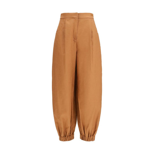 Fendi Women's Oversized Linen & Cotton Casual Pants - Brown