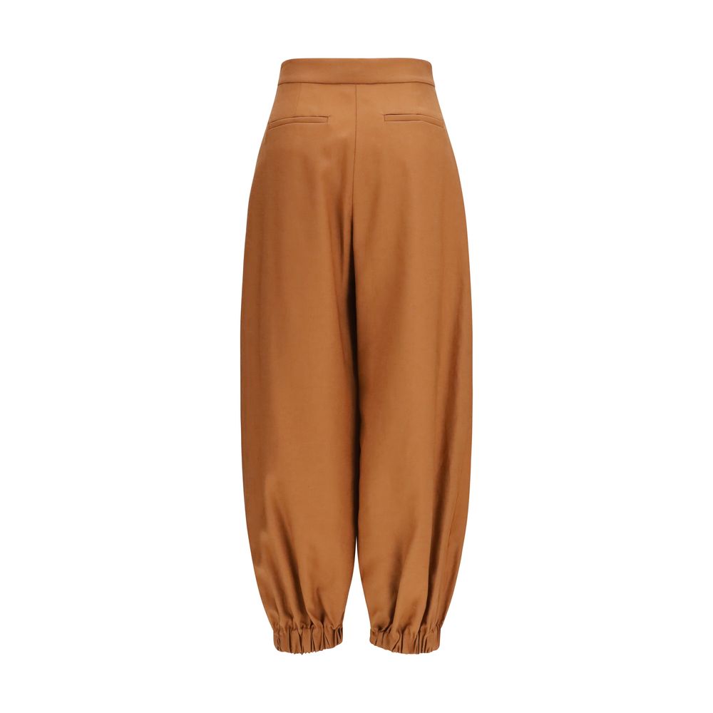 Fendi Women's Oversized Linen & Cotton Casual Pants - Brown