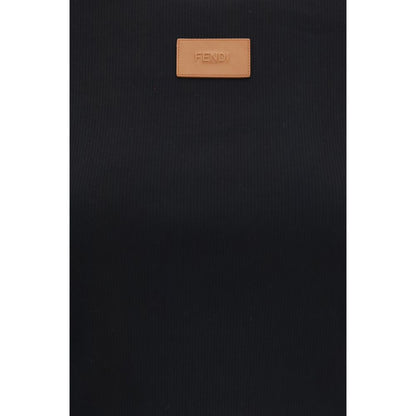 T-Shirt by Fendi for women in cotton & leather black features a plush silhouette, showcasing a sophisticated and for a truly plush finish.