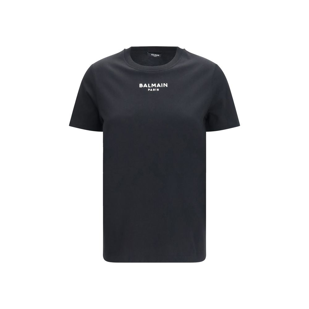 T-Shirt by Balmain for women in cotton black & signature features an on trend silhouette, perfectly showcasing a on trend short-sleeve and round crew neckline for an elevated aesthetic.
