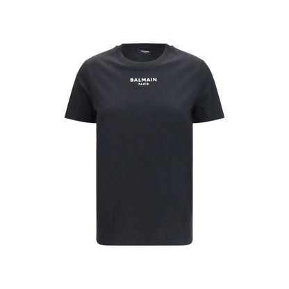 T-Shirt by Balmain for women in cotton black & signature features an on trend silhouette, perfectly showcasing a on trend short-sleeve and round crew neckline for an elevated aesthetic.