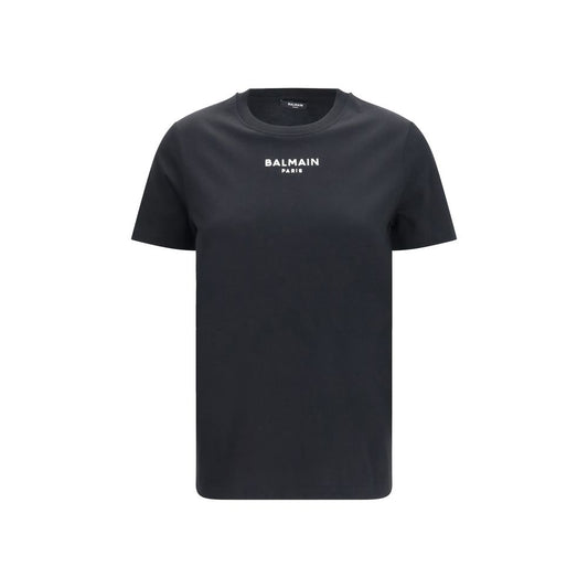 T-Shirt by Balmain for women in cotton black & signature features an on trend silhouette, perfectly showcasing a on trend short-sleeve and round crew neckline for an elevated aesthetic.