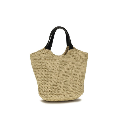 Mni Tote Shoulder Bag by Balmain for women in leather & viscose beige & signature features an effortlessly chic silhouette with a secure , ample , and versatile handle for effortlessly chic everyday luxury.