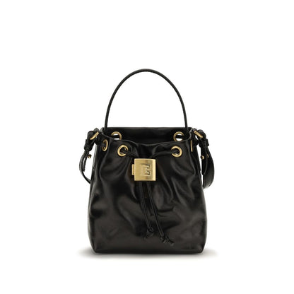 Large Crossbody Bucket Handbag by Balmain for women in bos taurus calf leather black features a effortlessly chic silhouette, showcasing a secure drawstring, ample , and versatile crossbody-strap, shoulder-strap, adjustable-strap & handle for a effortlessly chic look.