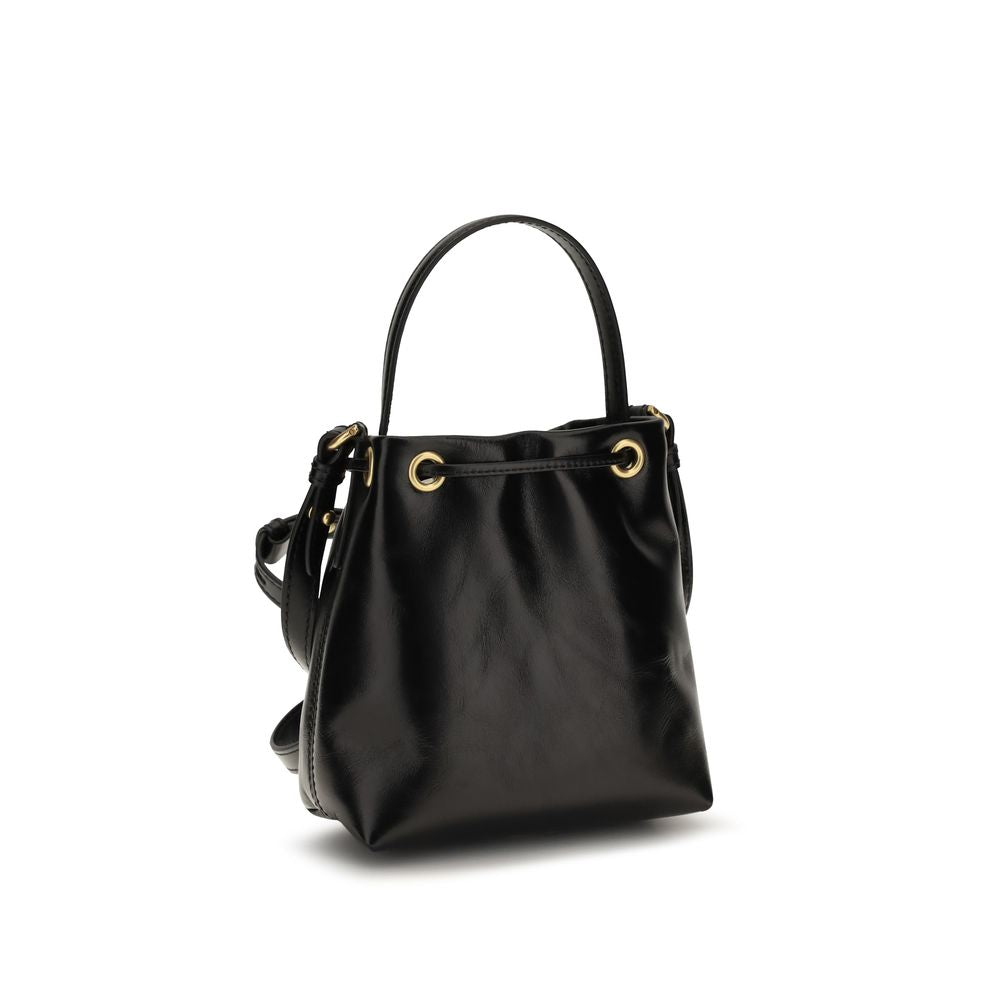 Large Crossbody Bucket Handbag by Balmain for women in bos taurus calf leather black features a effortlessly chic silhouette, showcasing a secure drawstring with ample and versatile crossbody-strap, shoulder-strap, adjustable-strap & handle for a effortlessly chic finish.
