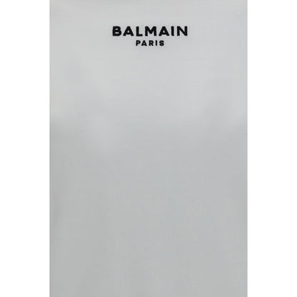 T-Shirt by Balmain for women in cotton white & signature showcases a unassuming silhouette, artfully detailed with a refined round crew neckline and unassuming for a sophisticated, contemporary look.