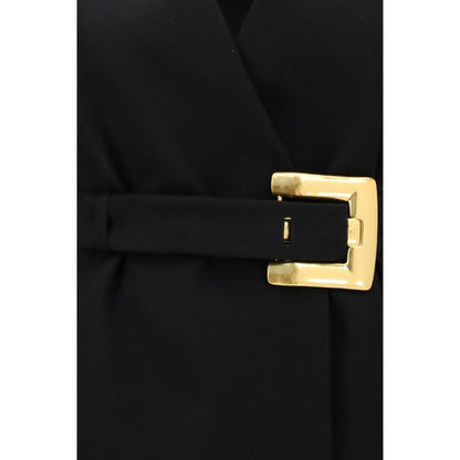 Blazer by Balmain for women in merino wool black & gold presents a distinguished silhouette, detailed with a distinguished and distinctive for a truly sophisticated finish.