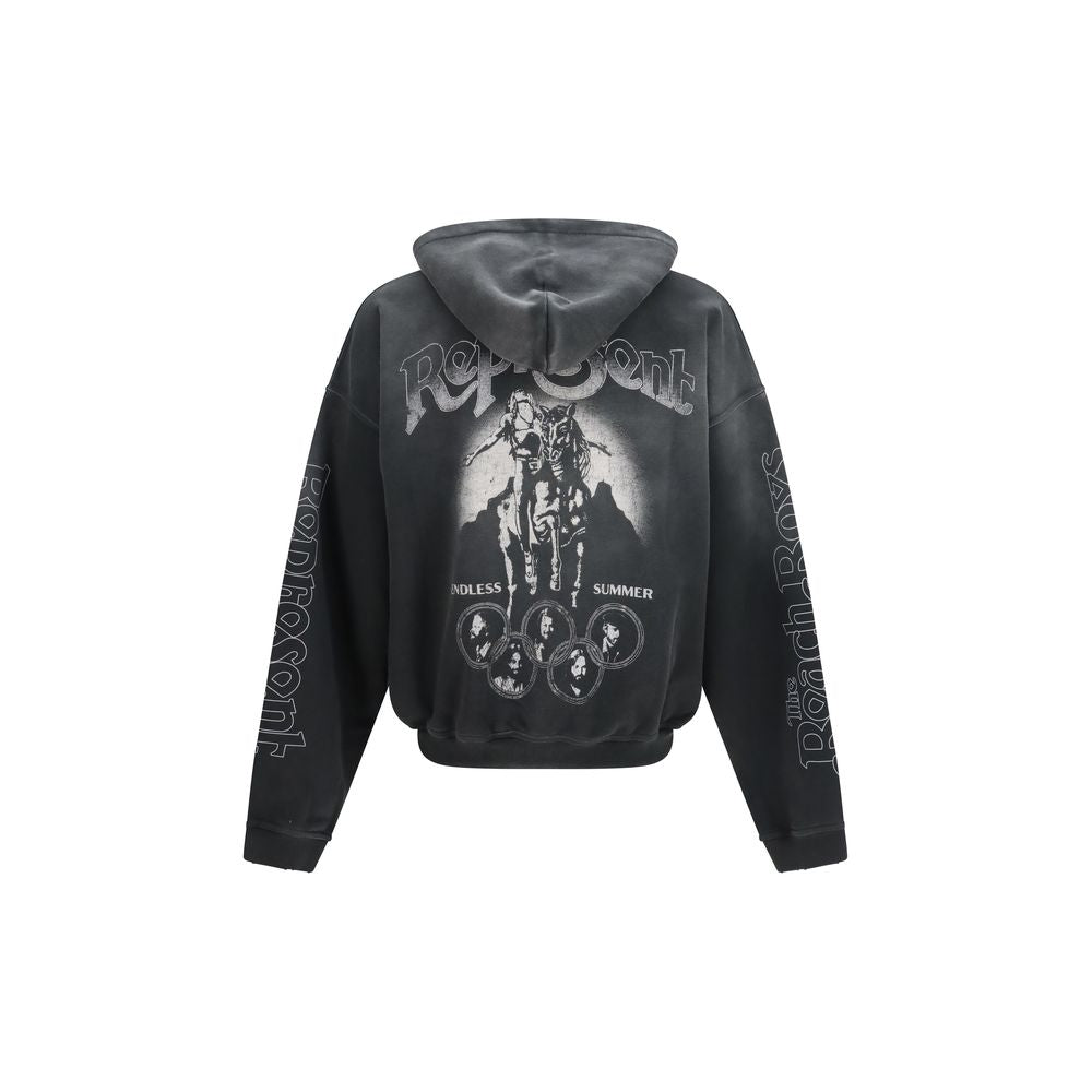 Sweatshirt Hoodie by Represent for men in cotton gray & print features an luminous silhouette, showcasing a sophisticated hooded neckline and for a truly luminous look.
