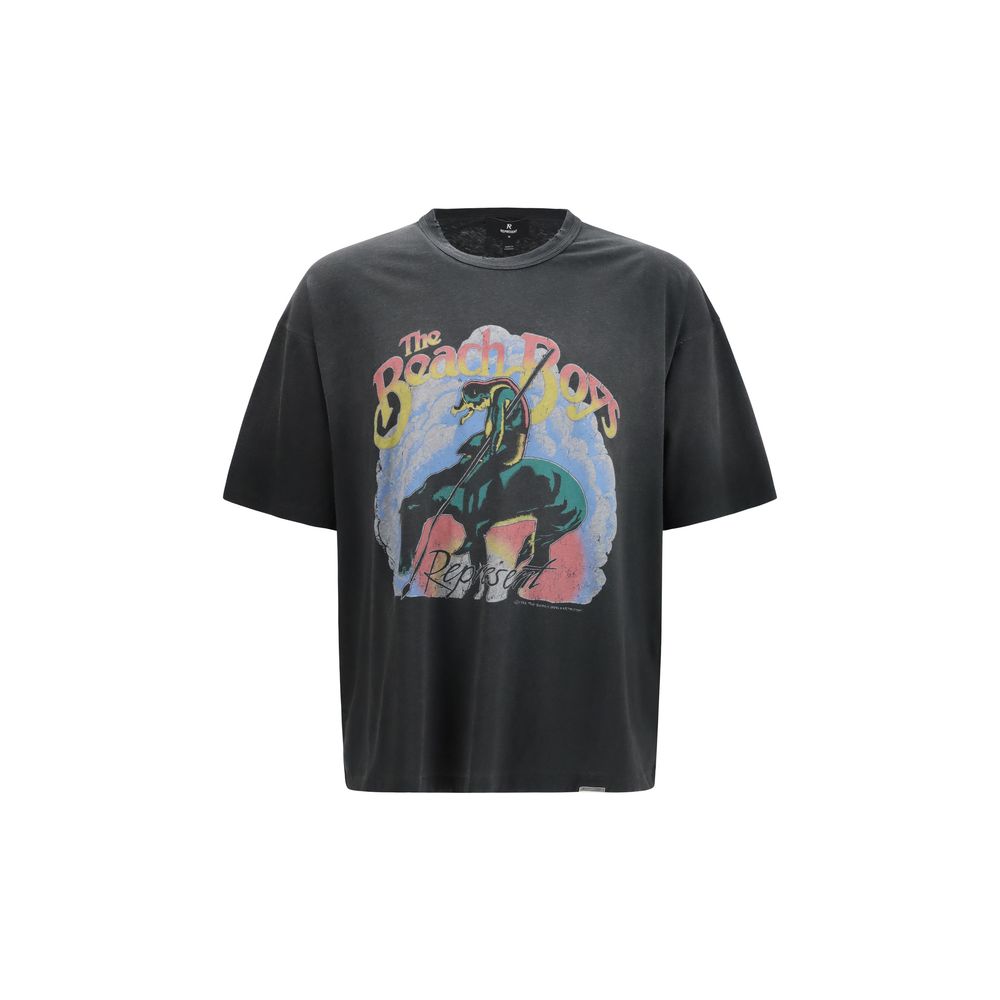 T-Shirt by Represent for men in cotton gray & print showcases a dramatic silhouette, elegantly detailed with a dramatic and for a truly dramatic finish.