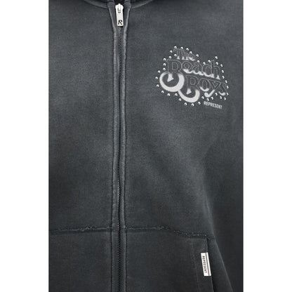 Sweatshirt Hoodie by Represent for men in cotton gray & print showcases a city-ready silhouette, artfully detailed with a signature hooded neckline and for a city-ready finish.
