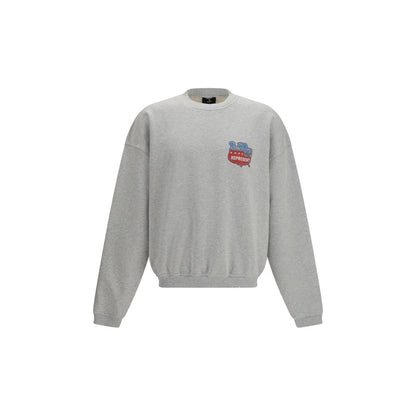 Sweatshirt Hoodie by Represent for men in cotton gray & print features an avant-garde silhouette, showcasing a sophisticated round hooded crew neckline and detail for a truly avant-garde finish.