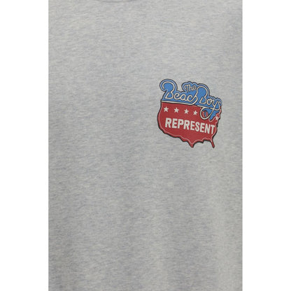Sweatshirt Hoodie by Represent for men in cotton gray & print features a authentic silhouette, showcasing a sophisticated round hooded crew neckline and authentic detail for a refined finish.