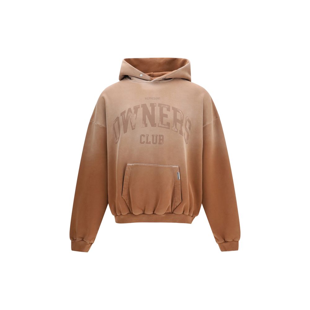 Sweatshirt Hoodie by Represent for men in cotton & carbon beige features a authentic silhouette, showcasing a sophisticated hooded neckline and authentic detail for a refined finish.