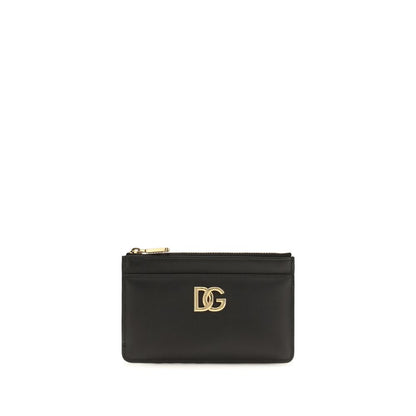 Cardholder Wallet by Dolce & Gabbana for women in bos taurus calfskin leather black, gold & signature showcases a enchanting silhouette, artfully detailed with the signature style of the Bos Taurus Calfskin Leather Cardholder Wallet and functional card-organization compact-design coin-purse.