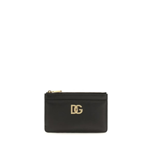Cardholder Wallet by Dolce & Gabbana for women in bos taurus calfskin leather black, gold & signature showcases a enchanting silhouette, artfully detailed with the signature style of the Bos Taurus Calfskin Leather Cardholder Wallet and functional card-organization compact-design coin-purse.