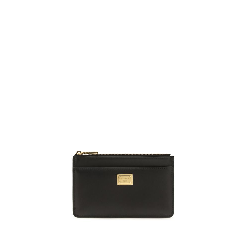 Cardholder Wallet by Dolce & Gabbana for women in bos taurus calf leather black showcases a discerning silhouette, artfully capturing the essence of Bos Taurus Calf Leather Cardholder Wallet with its functional card-organization compact-design.