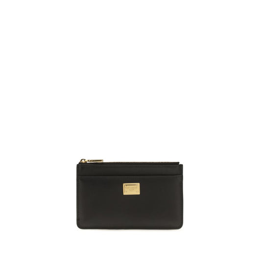Cardholder Wallet by Dolce & Gabbana for women in bos taurus calf leather black showcases a discerning silhouette, artfully capturing the essence of Bos Taurus Calf Leather Cardholder Wallet with its functional card-organization compact-design.