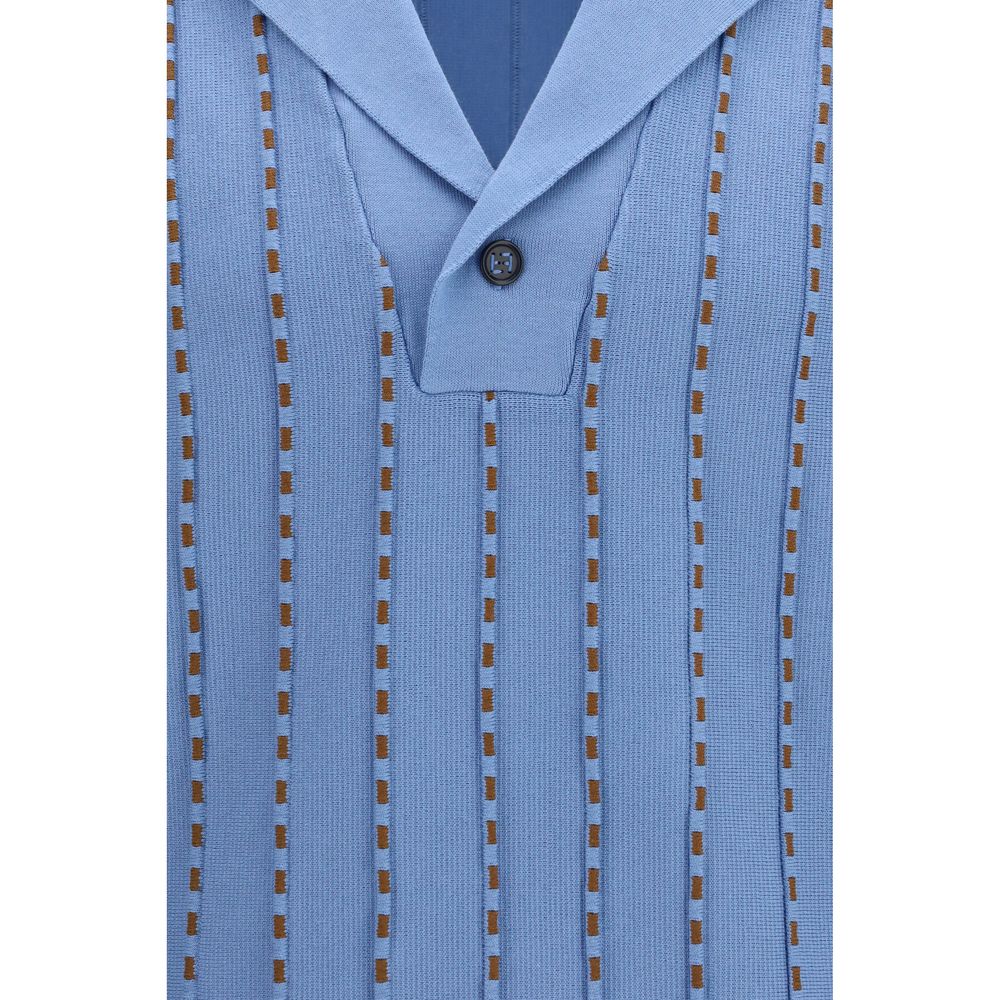 Sweater by Fendi for men in cotton brown & light-blue features an tactile silhouette, showcasing a sophisticated and tactile for a refined finish.