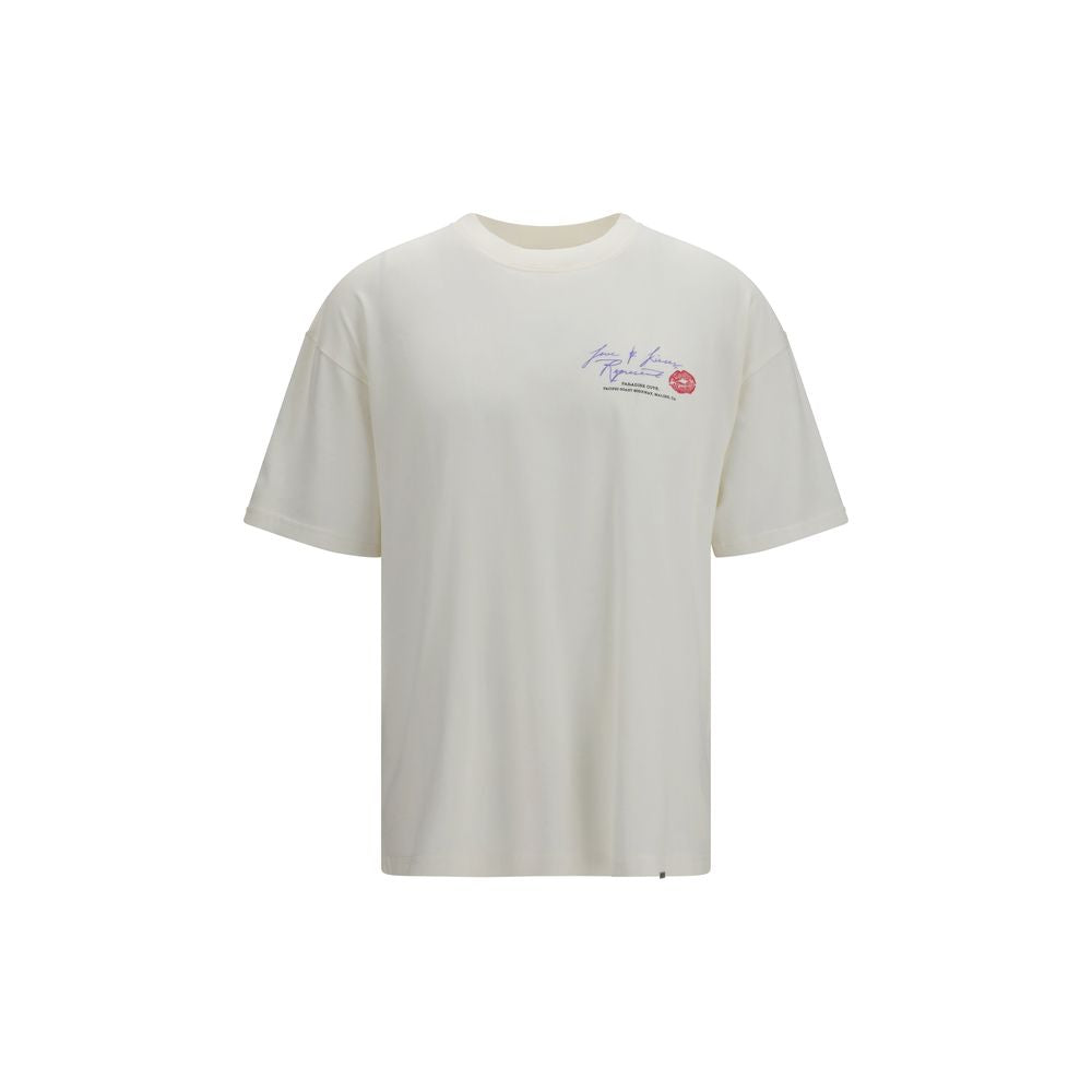 T-Shirt by Represent for men in cotton white & print showcases a dramatic silhouette, elegantly detailed with a dramatic round crew neckline and short-sleeve for a truly dramatic finish.
