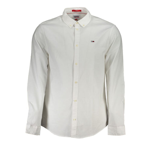 Tommy Hilfiger Men's Slim Long-Sleeve Stretch Organic Cotton Dress Shirt - White Signature
